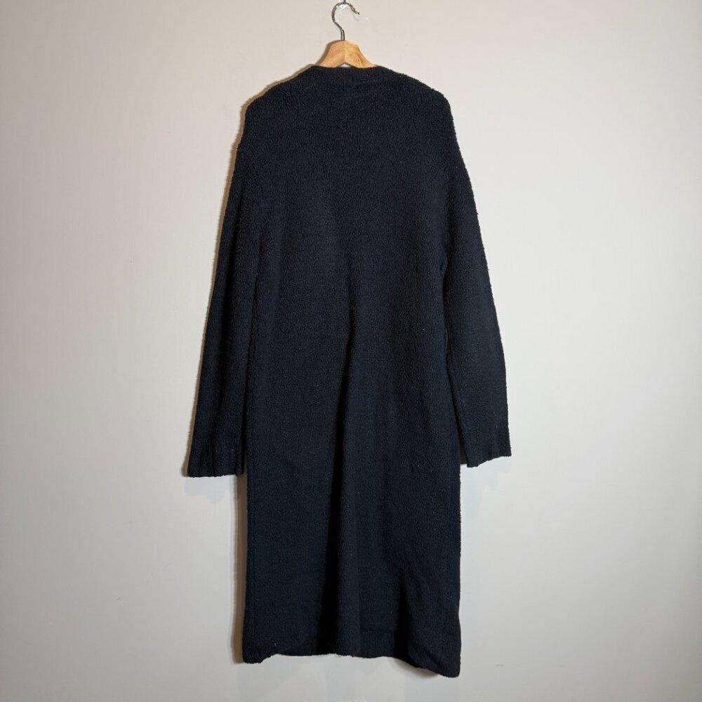 Skims Cozy Collection Teddy Long Robe Women's S/M Black Loungewear Soft Comfy - Picture 3 of 13